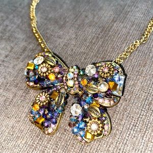 Betsey Johnson bow gem necklace